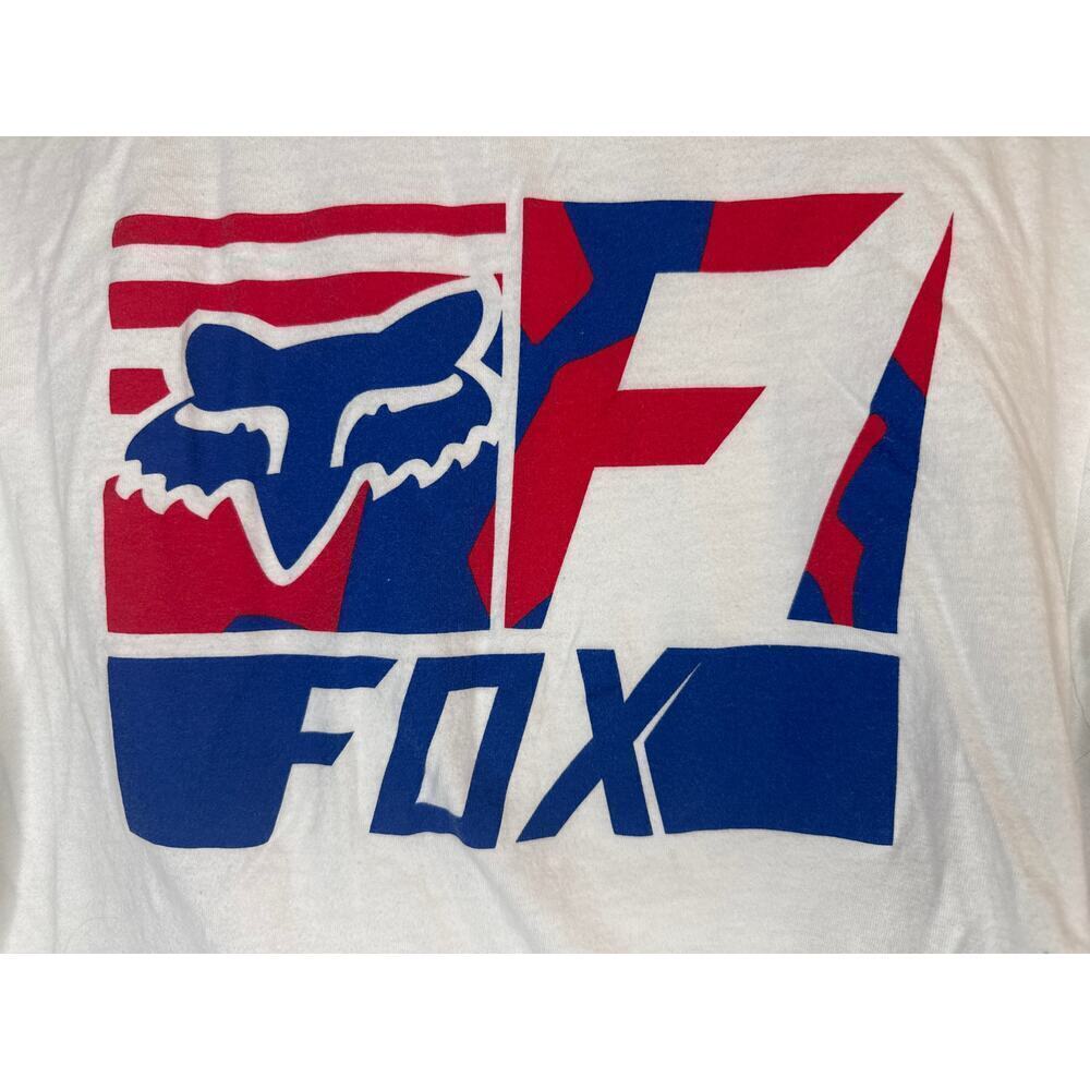 Men's Red/White/Blue Fox Racing Tee - Picture 5 of 6